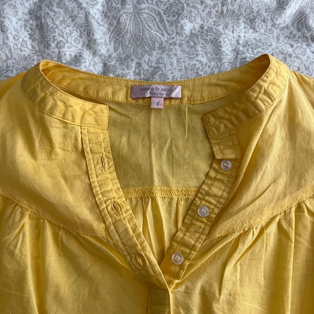 Yellow Button-Up Blouse